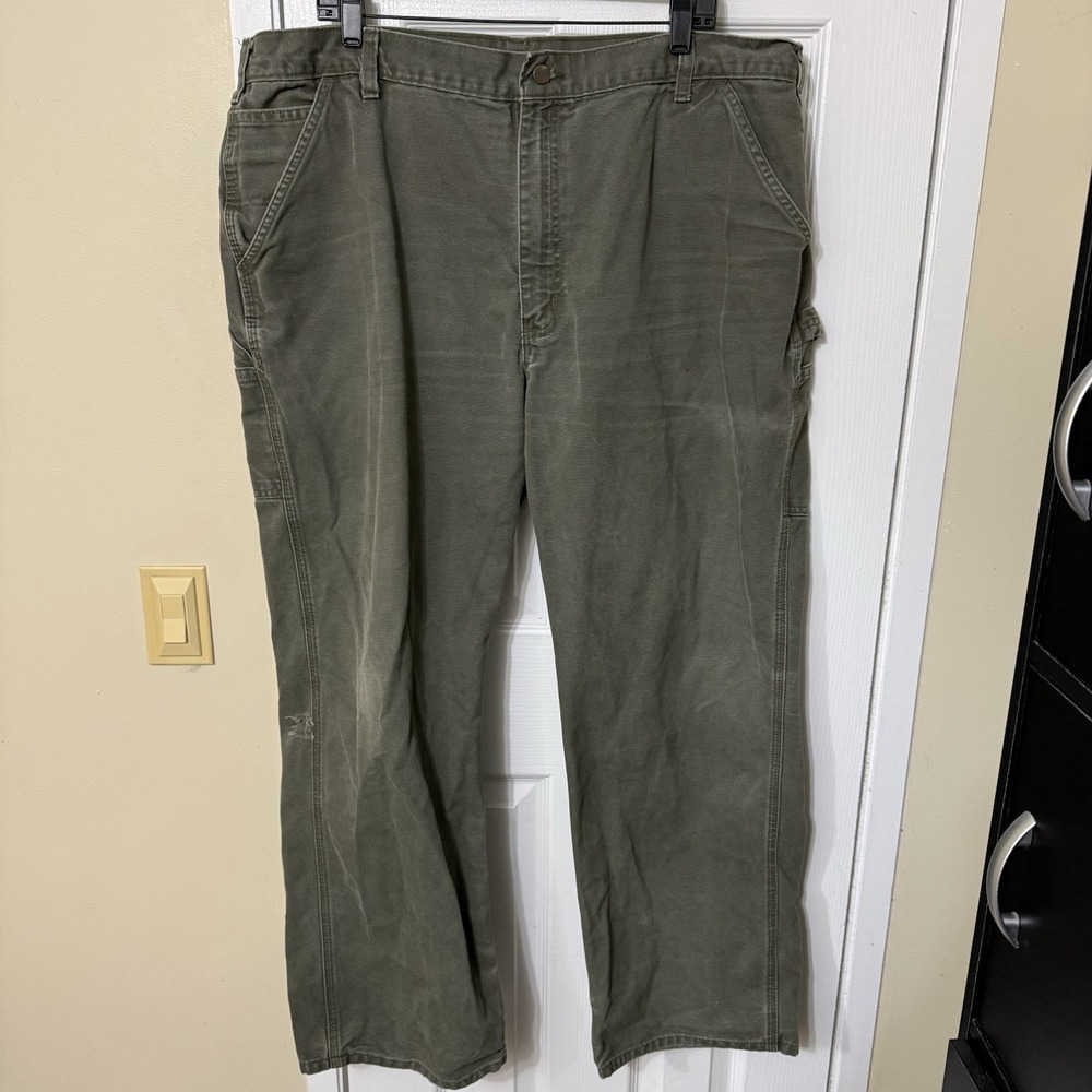 Vintage Carhartt Carpenter Pants Mens Size 40x30 Green B11 MOS Workwear